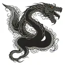 Dark fantasy Sea Serpent wrapped tattoo design idea