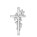 cross with grape vine tattoo design idea