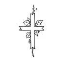 cross with grape vine tattoo design idea