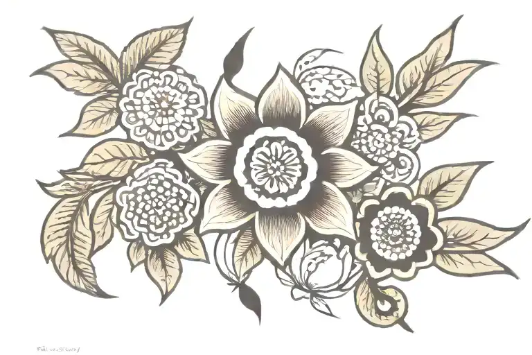 ojibwe floral patterns tattoo design idea