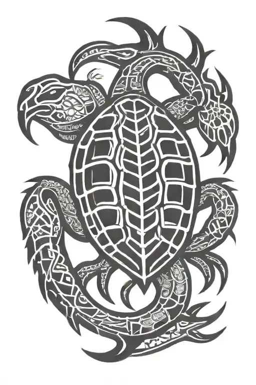 scorpion turtle tribal design tattoo design idea