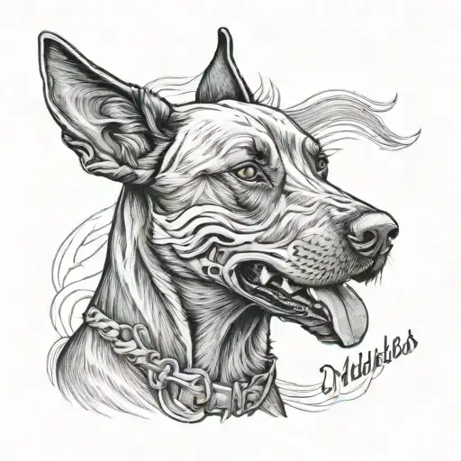 skeleton Belgian malinois tattoo design idea