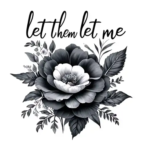 "Let them let me" Dainty flowers tattoo design idea