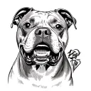 Pitbull face tattoo design idea