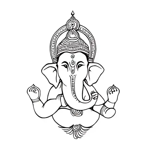 ganpati outline tattoo design idea