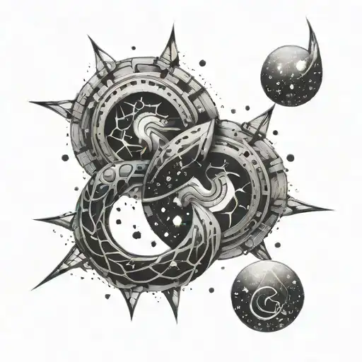 Gemini Capricorn constellation merging tattoo design idea