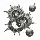 Gemini Capricorn constellation merging tattoo design idea