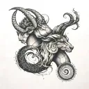 Gemini Capricorn constellation merging tattoo design idea