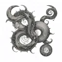 Gemini Capricorn constellation merging tattoo design idea