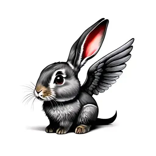 Bunny With Wings tattoo design idea