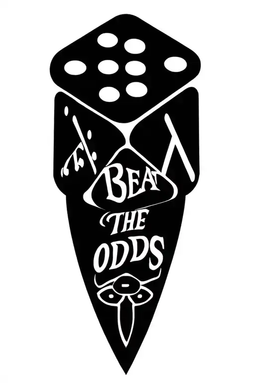 Beat The Odds w dice symbolizing gamble scale for addiction  tattoo design idea