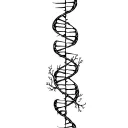 Tree with DNA strand-shaped roots symbolizing life tattoo design idea