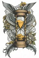 hourglass with wings tattoo design idea