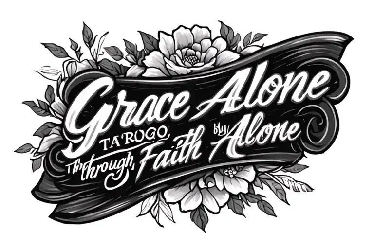 "by grace alone, through faith alone" tattoo design idea