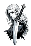 witcher ciri's sword tattoo design idea