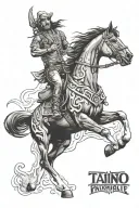 taino dominican Republic fire horse jumping tattoo design idea