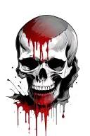 bleeding skull inside tattoo design idea