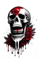 bleeding skull inside tattoo design idea
