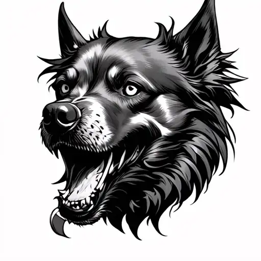Cerberus scary tattoo dog tattoo design idea