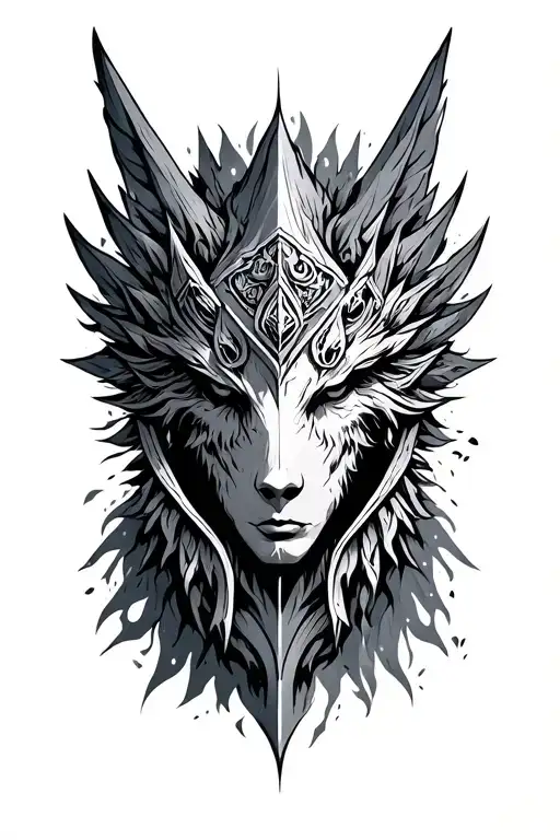 helm of awe tattoo design idea