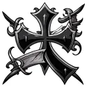 crusaders shield cross royalty tattoo design idea
