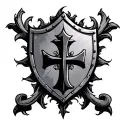 crusaders shield cross royalty tattoo design idea