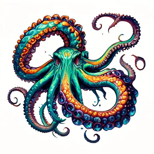 Kraken tentacle wrapped tattoo design idea