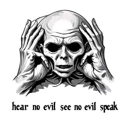 hear no evil see no evil speak tattoo design idea