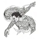 man shedding himself to a new person  tattoo design idea