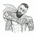 man shedding himself to a new person  tattoo design idea