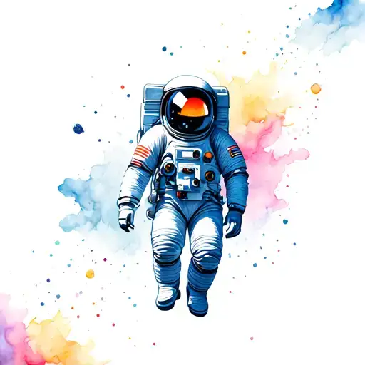 Coverup Space With Astronaut floating tattoo design idea
