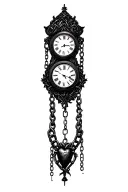 "Melanie" Clock Coeur Chains tattoo design idea