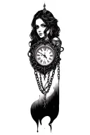 "Melanie" Clock Coeur Chains tattoo design idea