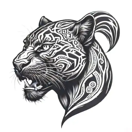 black panther that symbolizes confidence and strength tattoo design idea