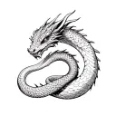 snake with dragon tattoo design idea