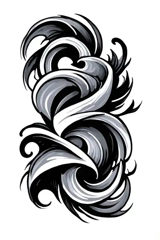 swirly lines tattoo design idea