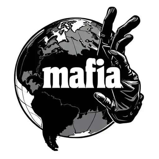 "mafia" written in The Godfather font with puppet hands. The World is Yours globe from Scarface movie tattoo design idea