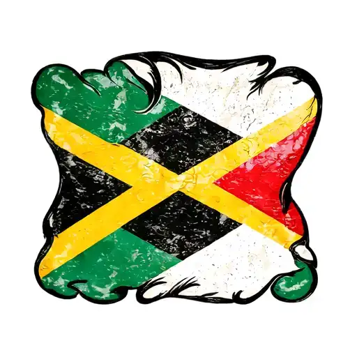 guyana and barbados flag fused together tattoo design idea