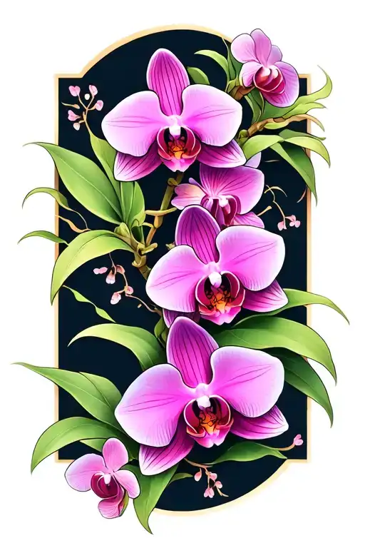 exotic orchid flower tattoo tattoo design idea