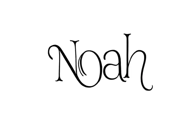 "Noah" name written tattoo design idea