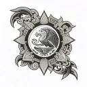 aztec mexican flag tattoo design idea