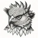 harpy eagle head tattoo design idea