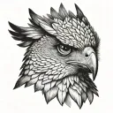harpy eagle head tattoo design idea