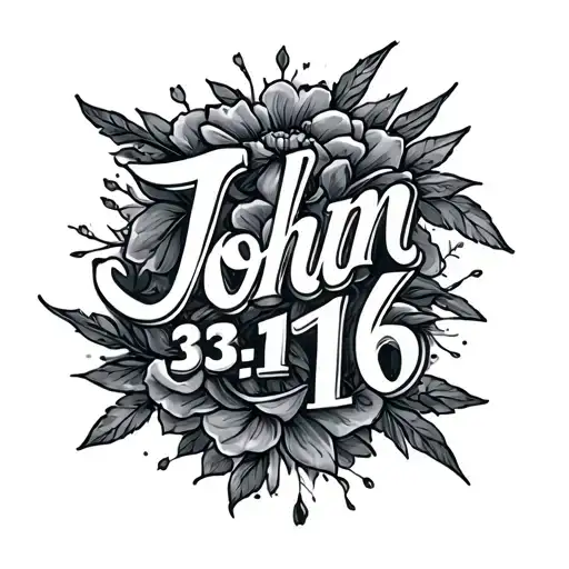 John 3:16 words tattoo design idea