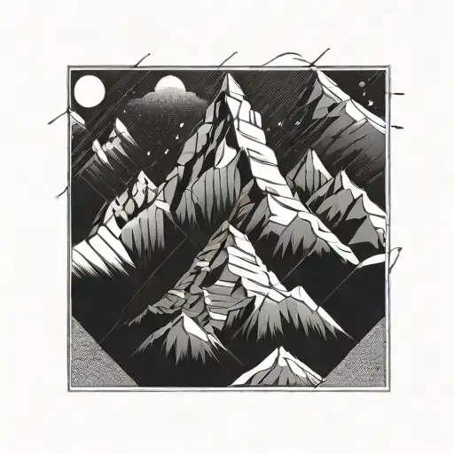 matterhorn mountain peak tattoo design idea