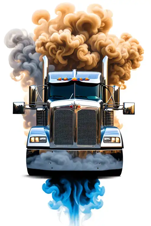 a peterbilt 389 with smoke tattoo design idea