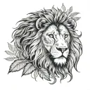 Kiwi or fern, and a lion (like macedoian or english) minimal tattoo design idea