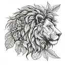 Kiwi or fern, and a lion (like macedoian or english) minimal tattoo design idea