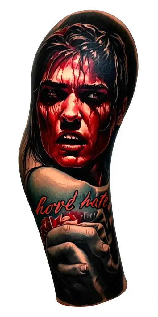 depression hard times love hate   tattoo design idea