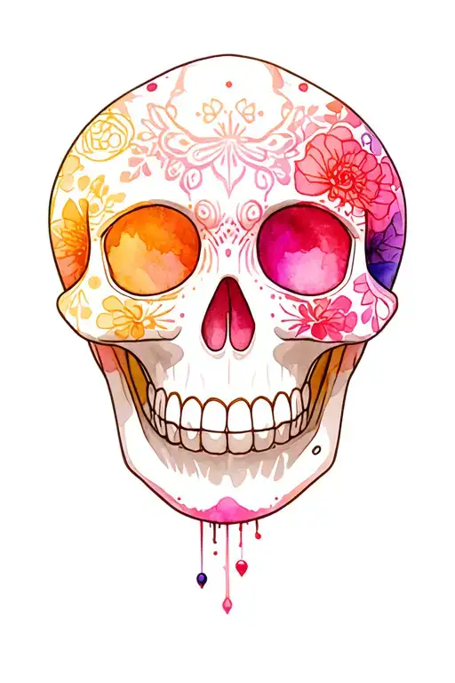 candy skull tattoo design idea